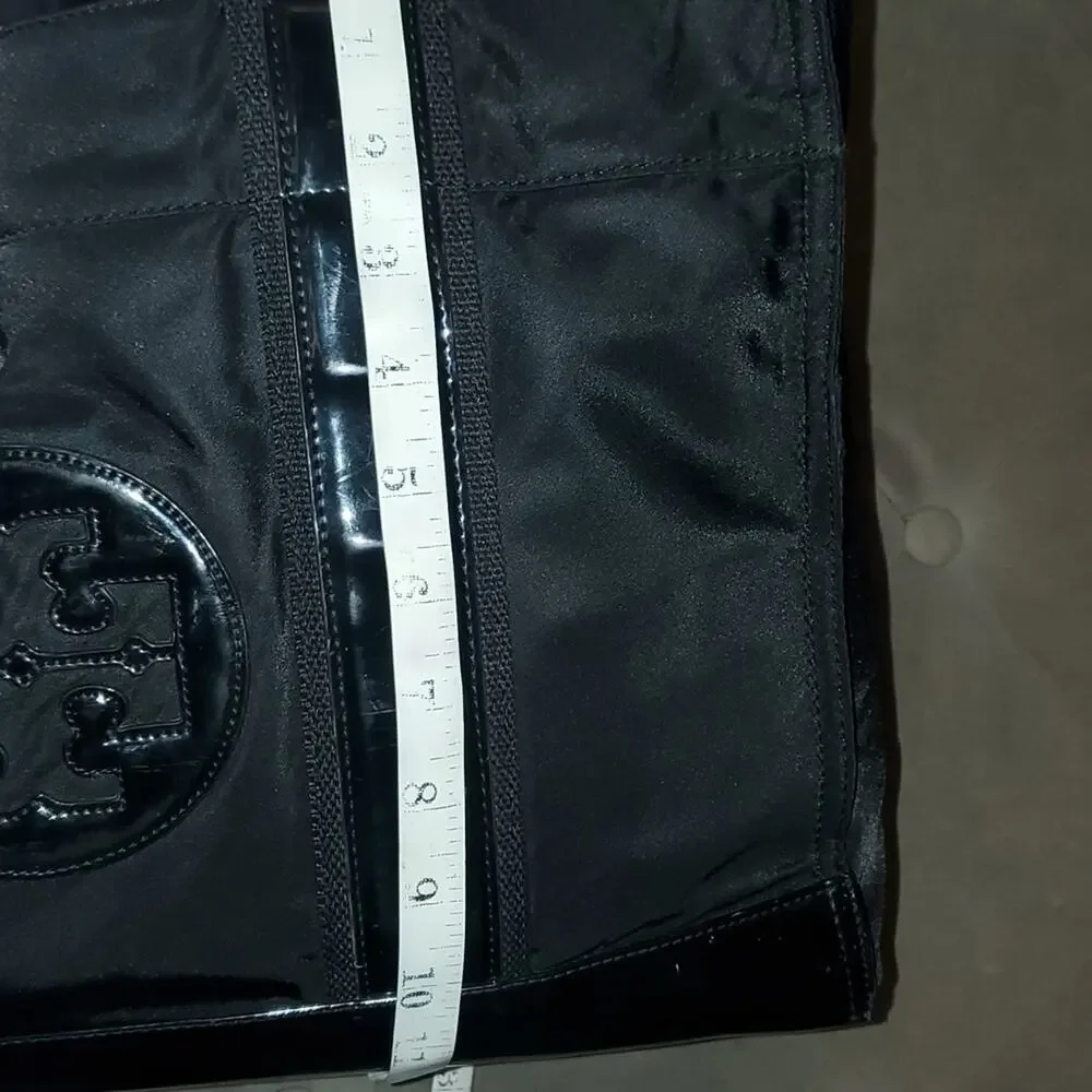 Tory Burch Black Nylon and Leather Ella Tote EUC